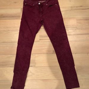 CHEAP MONDAY designer distressed skinny jeans